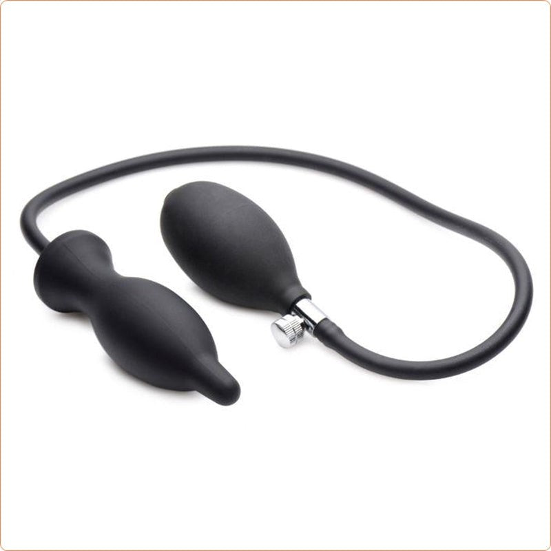 Dark Inflator Silicone Inflatable Dildo Anal Plug - - Butt Plugs