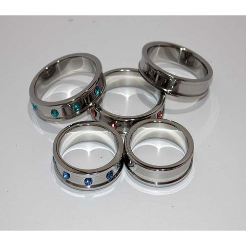 Deep Shallow Aqua Gemmed Cock Ring by Hell's Couture - Cock Rings