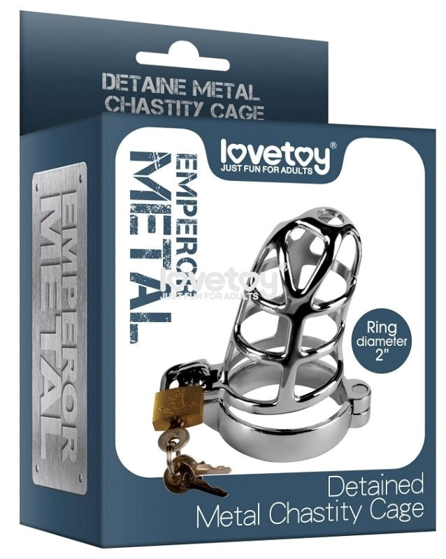 Detained Metal Chastity Cage - - Male Chastity