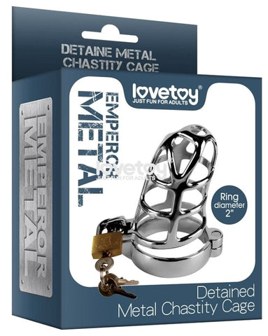 Detained Metal Chastity Cage Male Chastity Cage by Lovetoy - Male Chastity