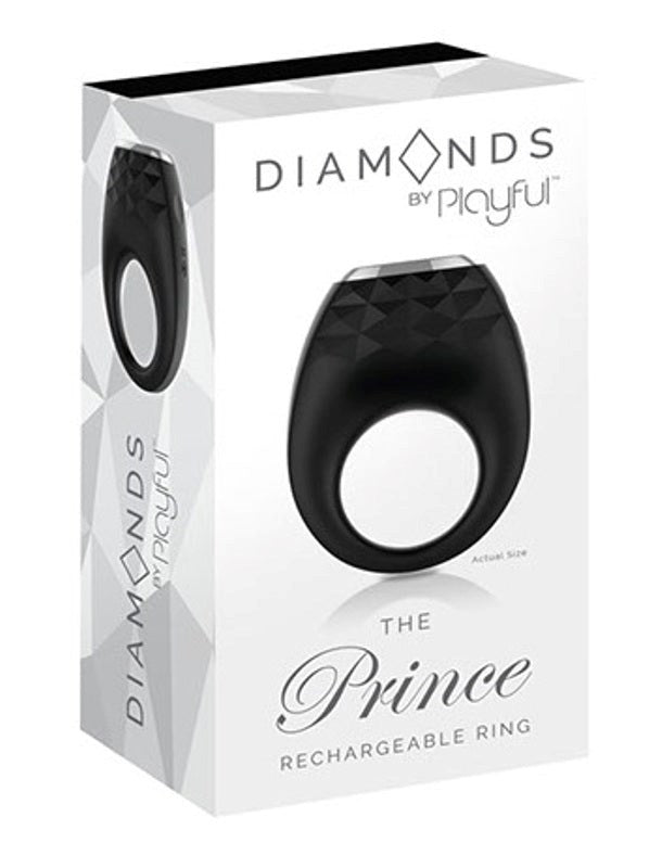 Diamonds by Playful The Prince Rechargeable Ring - - Stretchy Cock Rings