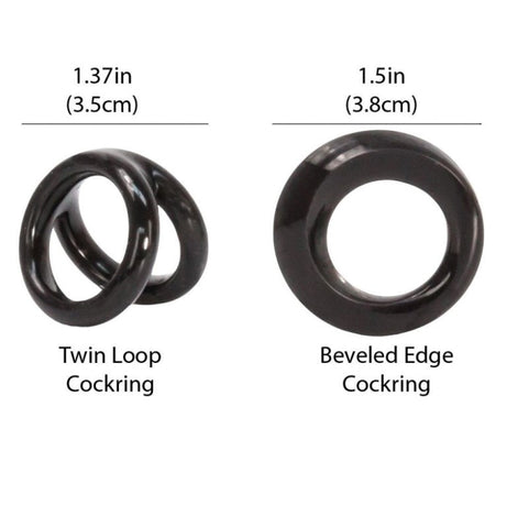 Double Loops Silicone Cockrings Set Cock Ring - Stretchy Cock Rings