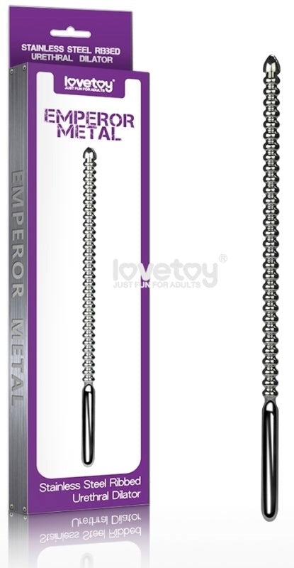 Emperor Metal Stainless Steel Ribbed Urethral Dilator - - Penis Plugs