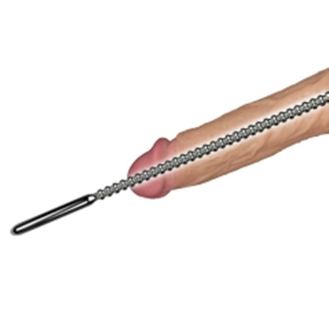 Emperor Metal Stainless Steel Ribbed Urethral Dilator - Penis Plugs