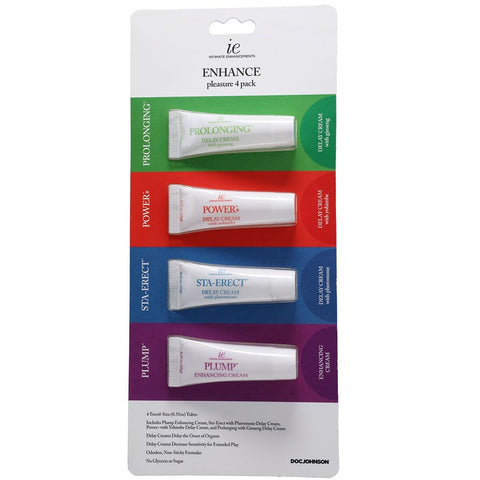 4 Pack ENHANCE Pleasure Creams by Doc Johnson - Delay and Excite Sprays