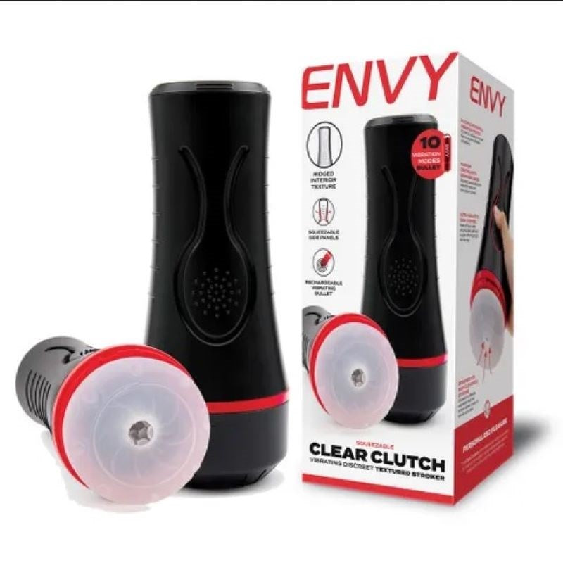 ENVY Squeezable Clear Clutch Stroker - - Masturbators and Strokers