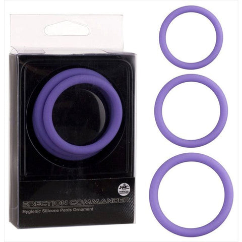 Erection Commander Silicone Cock Ring Set - Cock Ring Sets