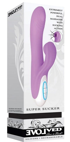 Evolved Super Sucker 9'' Rabbit Vibrator - Masturbators and Strokers