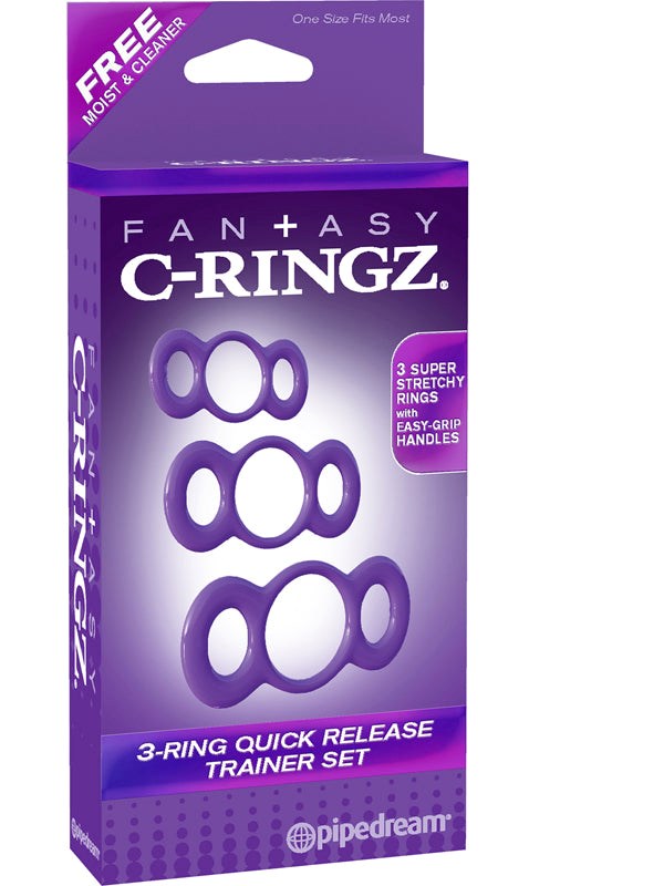 Fantasy C-Ringz 3-Ring Quick Release Trainer - - Cock Rings