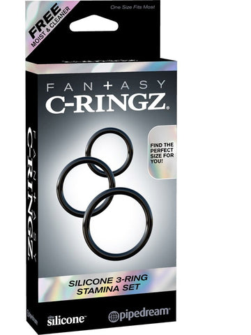 Fantasy 3 Silicone Cock Ring Stamina Set by Pipedream - Cock Rings
