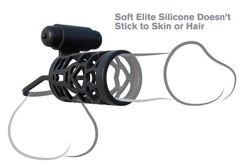 Fantasy C-Ringz Thick Dick Silicone Vibrating Cage - Vibrating Cock Rings