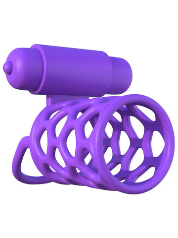 Fantasy C-Ringz Vibrating Couples Cock Cage - Cock Rings