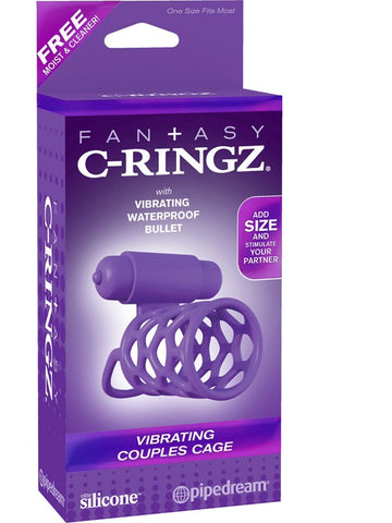 Fantasy C-Ringz Vibrating Couples Cock Cage - Cock Rings