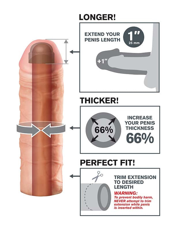 Fantasy X-Tensions Mega 1 Inch Extension - - Pumps, Extenders and Sleeves