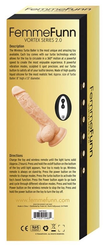 FemmeFunn Vortex Series 2.0 Wireless Turbo Baller - - Masturbators and Strokers