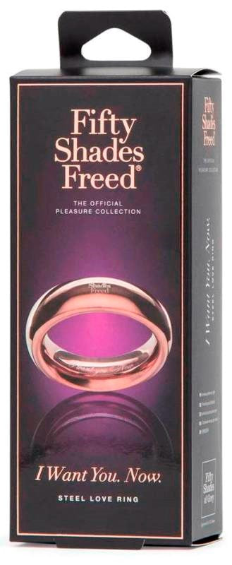 Fifty Shades Freed I Want You Now Steel Love Ring - - Steel Cock Rings