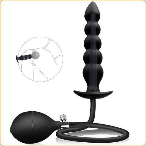 Five Ball Inflatable Dildo Anal Beads by BDStyle - Butt Plugs