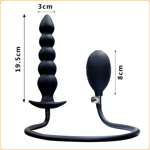 Five Ball Inflatable Dildo Anal Beads by BDStyle - Butt Plugs