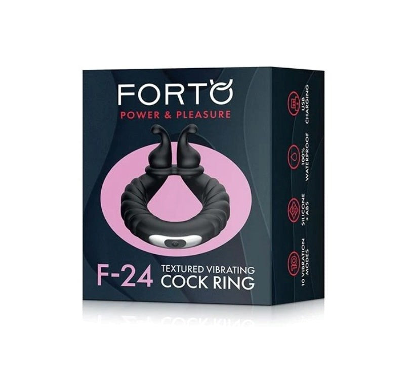 Forto F-24 Textured Vibrating Cock Ring - - Vibrating Cock Rings