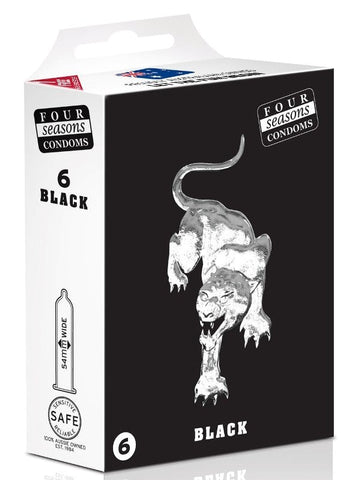 Black 6 Pack Adult Condoms by Four Seasons - Condoms