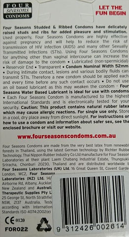 Studded & Ribbed 6 pack Condom by Four Seasons - Condoms