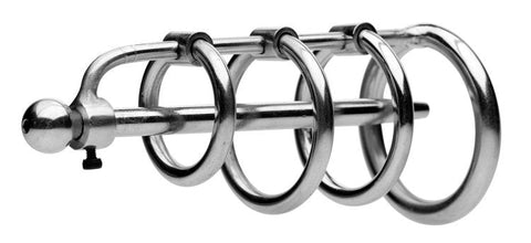 Gates of Hell Stainless Steel Adjustable Cum Through Sound - Cock Rings