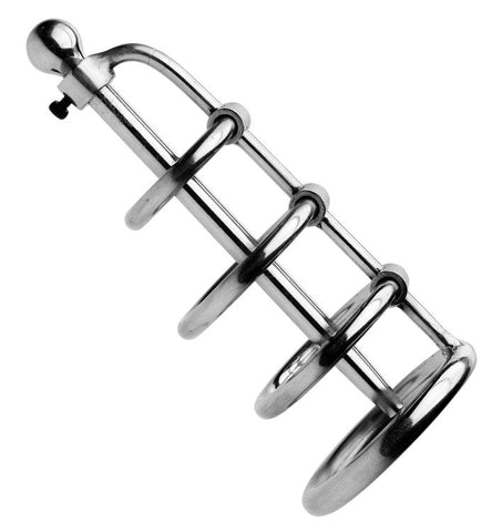 Gates of Hell Stainless Steel Adjustable Cum Through Sound - Cock Rings