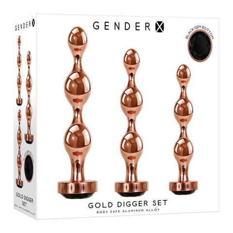 Gender X DIGGER SET Butt Plugs Set of 3 Sizes - Butt Plugs