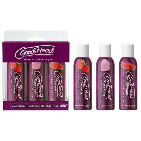 GoodHead Warming Head Delight Gel 3-Pack by Doc Johnson - Water Based Lubes