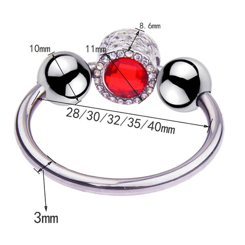 Harry Guy Glans Ring With Red Gem by BDStyle - Cock Rings