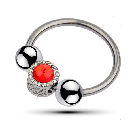 Harry Guy Glans Ring With Red Gem by BDStyle - Cock Rings