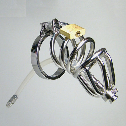 Hoop Cock Cage with Urethral Tube by BDStyle - Male Chastity