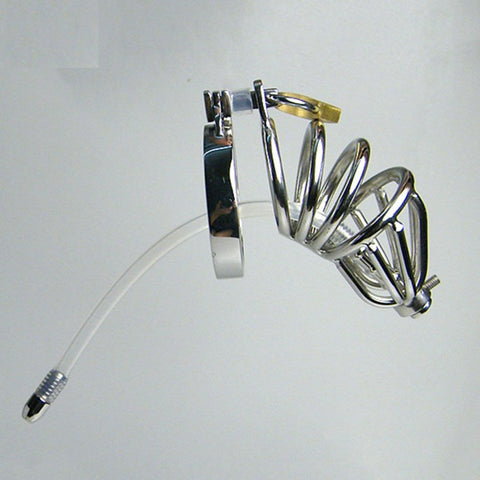 Hoop Cock Cage with Urethral Tube by BDStyle - Male Chastity