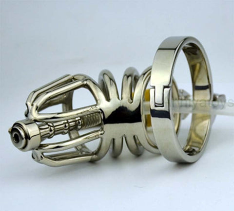 Hoop Cock Cage with Urethral Tube by BDStyle - Male Chastity
