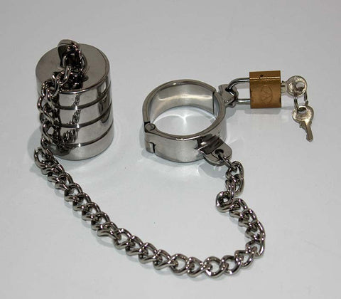 Hung Low Steel Ball Stretcher by Hell's Couture - Ball and Cock Toys