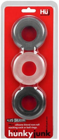 HUJ3 C-Ring 3 Pack Multi Colour by Hunkyjunk - Cock Rings