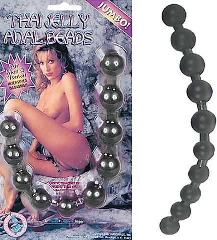 Jumbo Jelly Thai Beads Black by NANMA Corporation - Butt Plugs