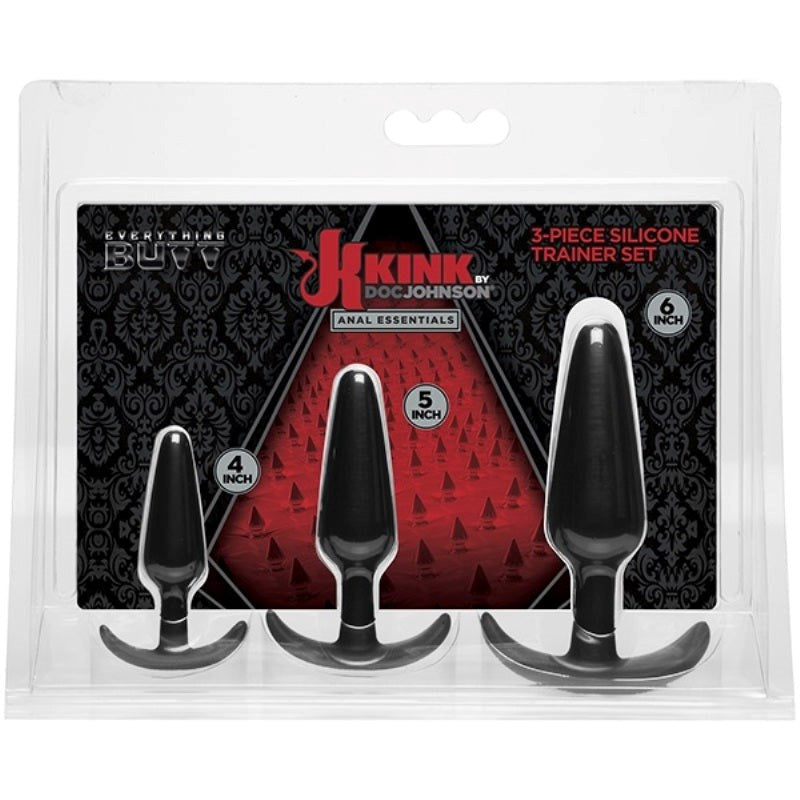 Kink Anal Essentials 3 Piece Silicone Trainer Set - - Butt Plugs