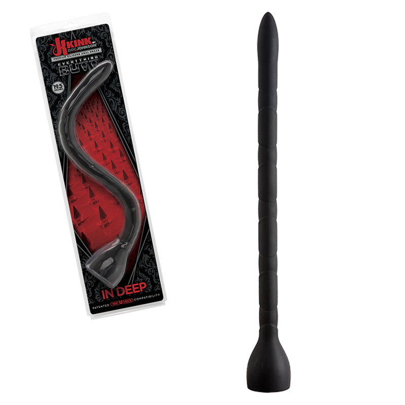 Kink in Deep Silicone Anal Snake Black - - Anal Dildos