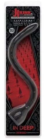 Kink In Deep Silicone Anal Snake Black by Doc Johnson - Anal Dildos