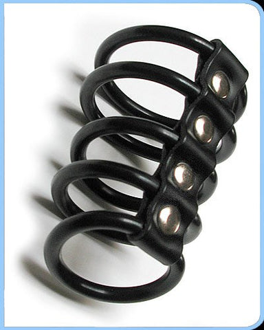 KinkLab 5 Gates Of Hell Rubber Cock Ring by The Stockroom - Cock Rings