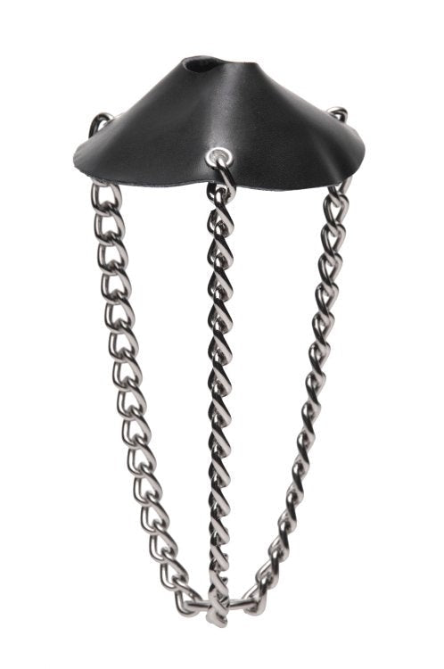 Leather Parachute Ball Stretcher Steel - - Cock Rings