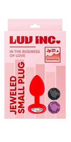 Luv Inc JP31 Small Red Jeweled Silicone Butt Plug - Prostate Toys
