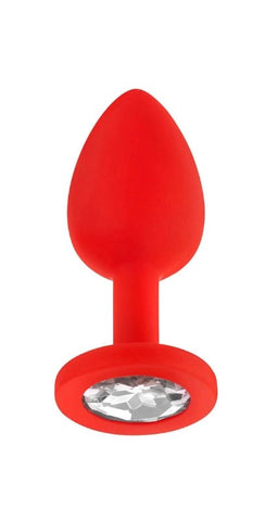 Luv Inc JP31 Small Red Jeweled Silicone Butt Plug - Prostate Toys