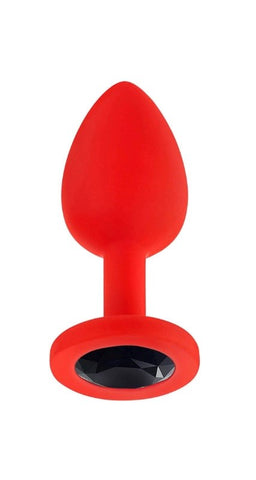 Luv Inc JP31 Small Red Jeweled Silicone Butt Plug - Prostate Toys