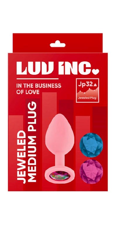 Luv Inc Jp32 Medium Jeweled Plug Pink - - Prostate Toys