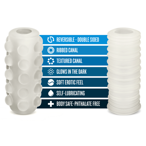 M & Wet Reversible Orb Glow In Dark Stroker Sleeve - Masturbators and Strokers