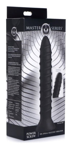Master Series Power Screw 10X Spiral Silicone Vibrator - Butt Plugs