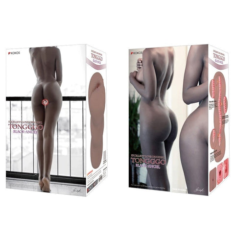 Tong-Ggo Black Angel Double Layer Anal Stroker by Kokos - Realistic Butts And Vaginas