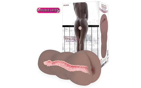 Tong-Ggo Black Angel Double Layer Anal Stroker by Kokos - Realistic Butts And Vaginas